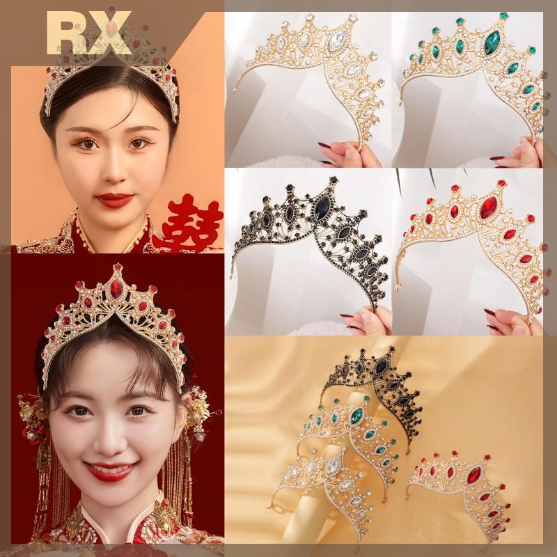 Vintage Luxury Shiny Crown Princess Tiara เจ้าสาว Tiara Rhinestone Crown สําหรับหญิงสาวงานแต่งงานอุป