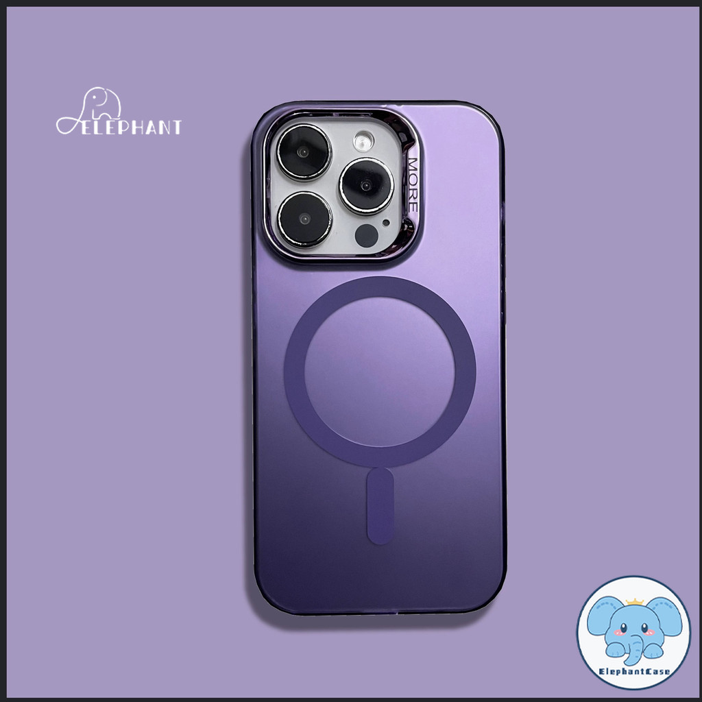 เคสโทรศัพท์รุ่น16 11 15 สำหรับIPhone 13 14 12 16 15 11 Pro Max 14 16 15 Plus เคสชาร์จแม่เหล็กเคลือบไฟฟ้าสีม่วงสุดเทรนด์