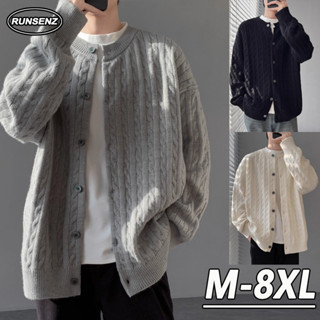 เสื้อถักผู้ชายคุณภาพสูงสไตล์อเมริกัน แบบหลวมสบาย แขนยาว เหมา…