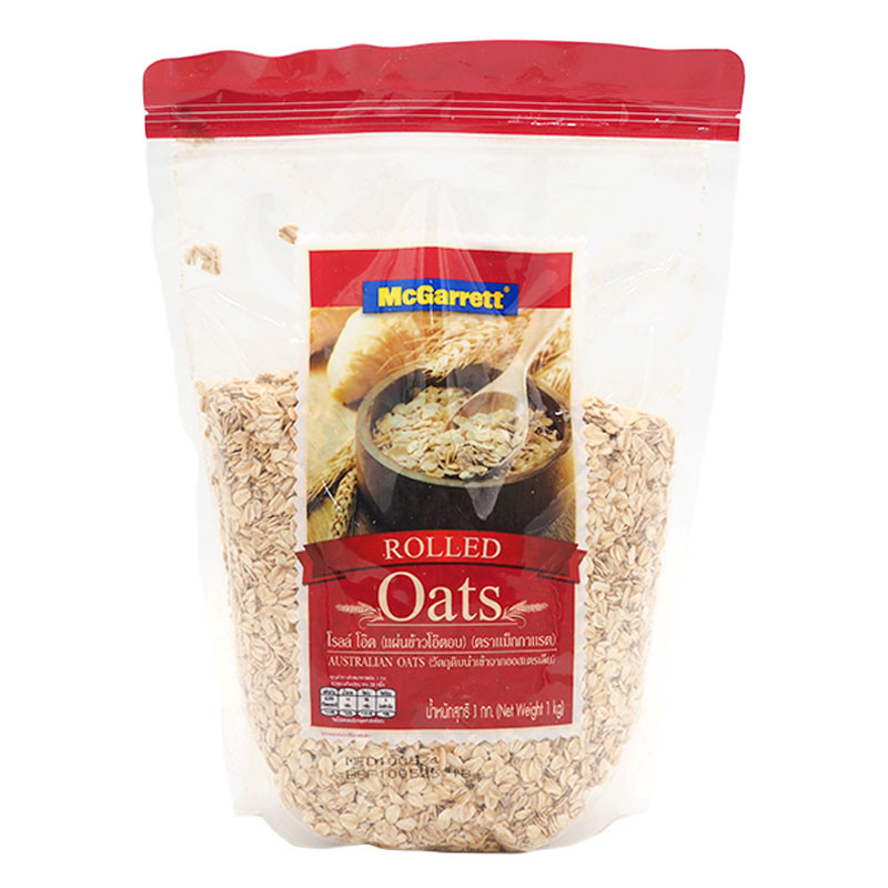 แม็กกาแรต ซีเรียล ข้าวโอ๊ตโรลล์ 1 กก. (MCGARRETT Cereal Oats Rolled 1 kg)