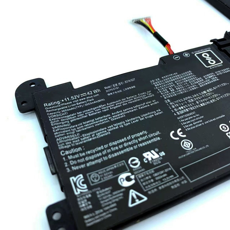 ยี่ห้อใหม่เหมาะสําหรับ Asus S5100U X510 X510UQ S510UQ แบตเตอรี่แล็ปท็อป B31N1637