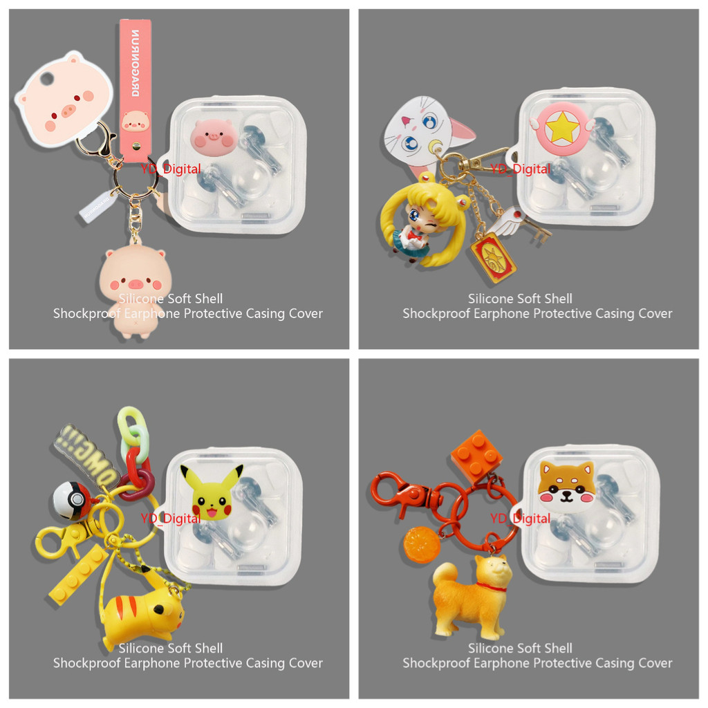 สําหรับ Nothing Ear 3 (2025) Shell Transpent หูฟังเคสป้องกัน TPU Soft Case พร้อมจี้การ์ตูน