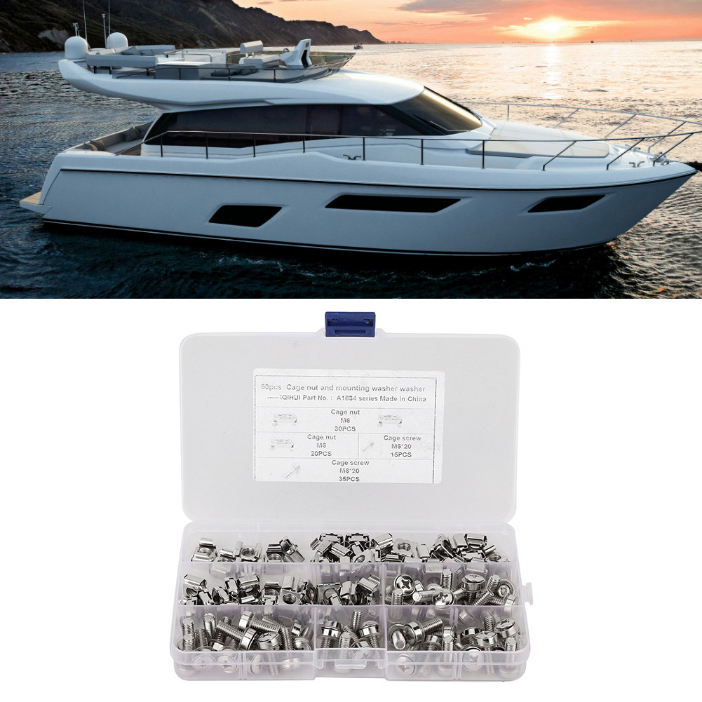 1buycart1 aqxreight M6x20 Network Cabinet Rack Screws Nuts Set Fast ติดตั้ง Best Choice ตู้ไฟฟ้ารถไฟ