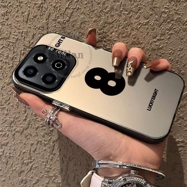 เคส Honor 200 Smart สำหรับ Honor X7C เคสโทรศัพท์ลายเลขนำโชค 8 เลขนำโชค 0-11 เคสกันกระแทกแบบฝ้า