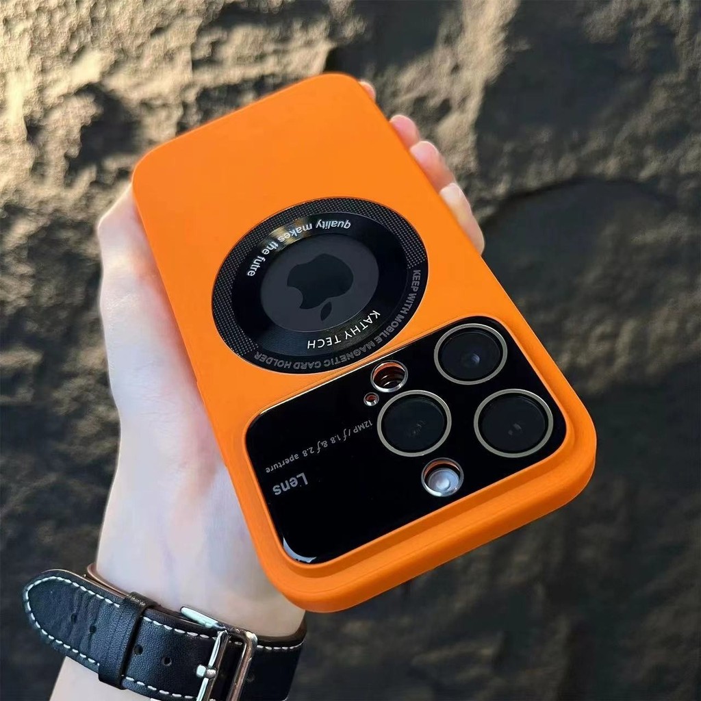 ันเลนส์กล้องอัพเกรดแบบใหม่ วัสดุเคสบางเฉียบและเบา Magnetic Case For iPhone 15 Promax 15 Pro 15 14 Pl