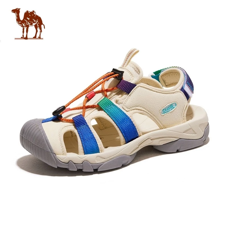 CAMEL CROWN รองเท้าแตะกันลื่นกลางแจ้งของผู้หญิงรองเท้าชายหาดลำลอง
