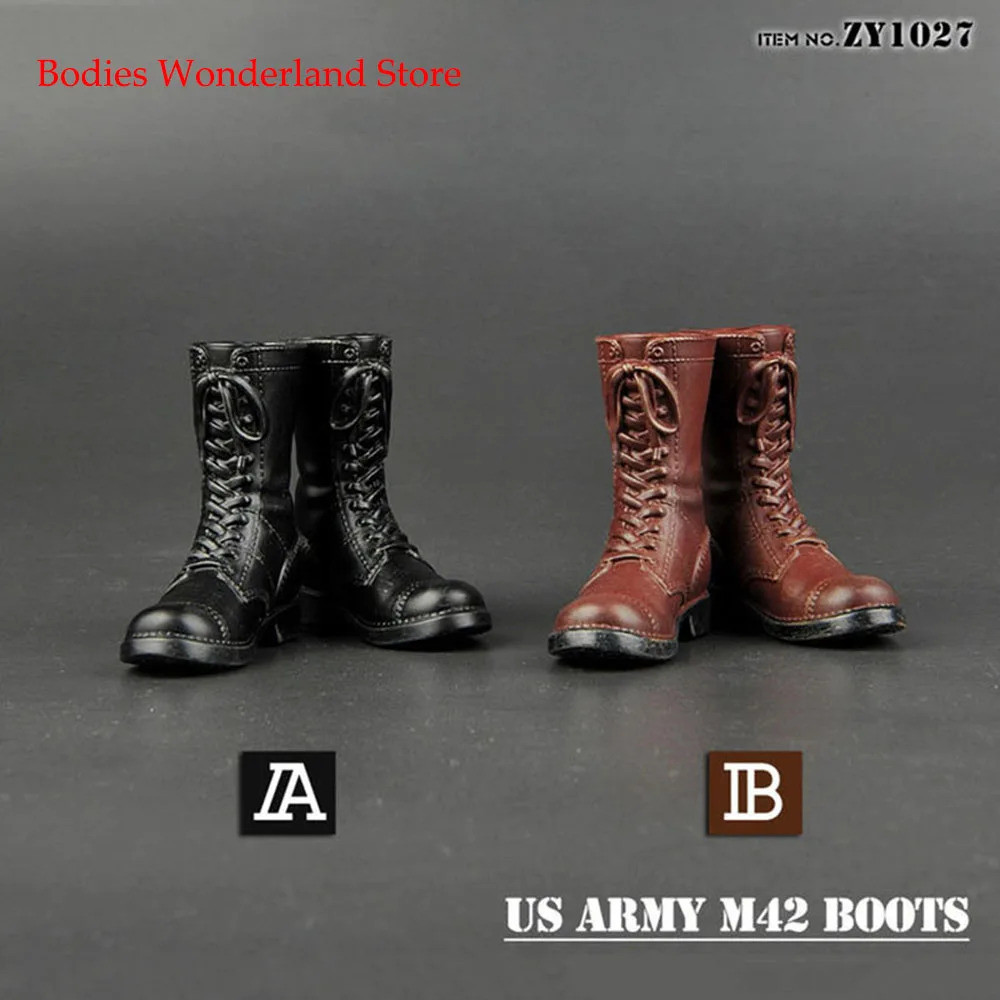 รองเท้าทหาร WWII ขนาด 1/6 แบบ M42 Combat Boots สไตล์ US Army สำหรับตุ๊กตาฟิกเกอร์