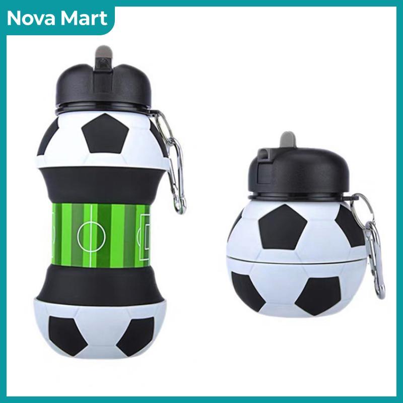 NOVA MART ขวดน้ำแบบพับได้ถ้วยน้ำกีฬากลางแจ้งฟุตบอลเบสบอลโรงเรียนกอล์ฟขวดน้ำแบบพกพากันรั่วมีในสต็อก