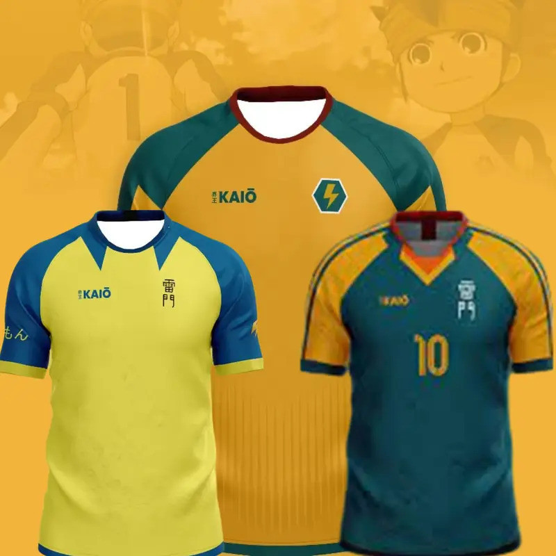 ญี่ปุ่นฟุตบอล Anime Jersey Inazuma Eleven Kaio 3D พิมพ์เสื้อยืดผู้ชายผู้หญิงแฟชั่นเสื้อแขนสั้น Tees 