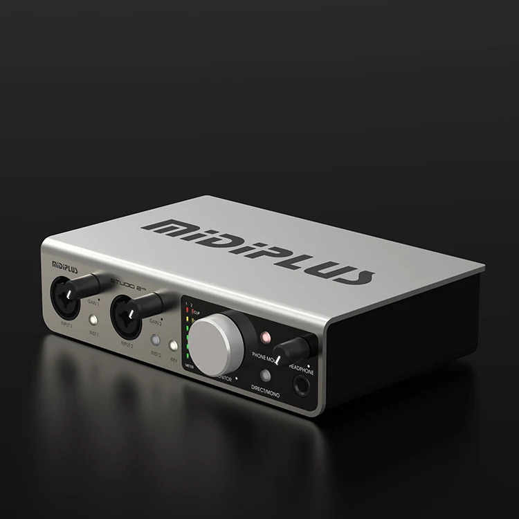 การออกแบบที่ปรับได้ Midiplus Studio 2 OTG Professional Studio Audio Interface 2 in 2 Out USB Audio M