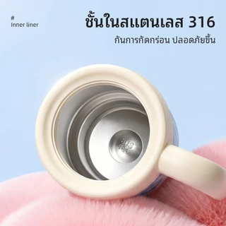 พิมพ์เสือดาว แก้วกาแฟสแตนเลส แก้วเก็บความเย็น 610ml กระเพาะสแตนเลส 316 แก้วเก็บอุณหภูมิ มีหลอดดูด มีหูจับT01328