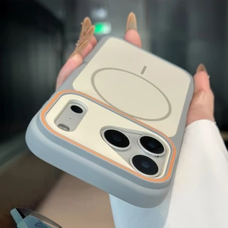 สีปิดกั้น Frosted Magnetic Case Soft edge สําหรับ iPhone 11 12 13 14 15 16 17 Pro Max กรณี 14/15/16 PLUS ล้อมรอบอย่างเต็มที่ Anti-fall กันกระแทกปกหลังปลอก
