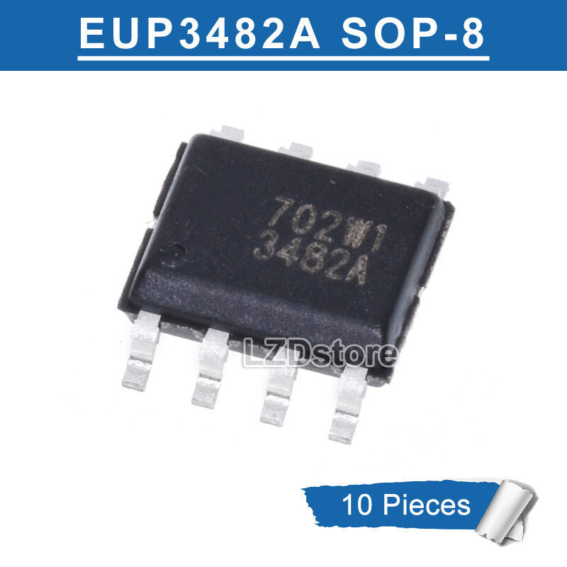 10pcs EUP3482A 3482A SOP-8 EUP3482ADIR1 SOP8 SMD 2A/30V Synchronous Step-Down Converter ชิป IC ใหม่เ
