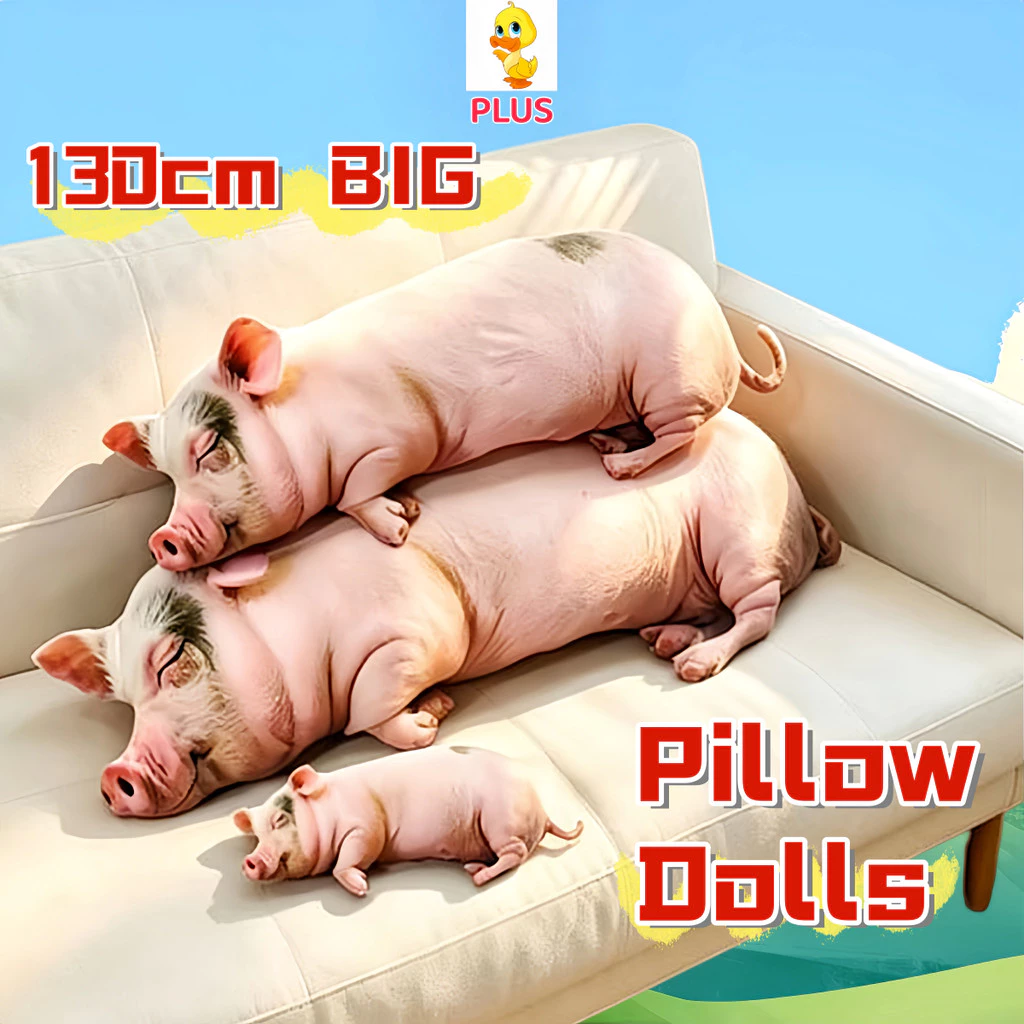 พลัส✨130เซนติเมตรบิ๊กจําลองหมู ตุ๊กตา หมอนตุ๊กตาตลกลูกหมูตุ๊กตาของเล่นนุ่มนอนหมอนสําหรับผู้หญิงและผู้ชายสร้างสรรค์ของขวัญวันเก
