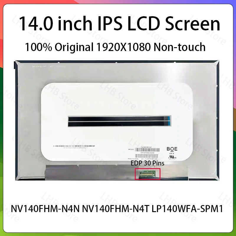 14 นิ้ว IPS แล็ปท็อปหน้าจอ LCD NV140FHM-N4N NV140FHM-N4T LP140WFA-SPM1 สําหรับ Dell Latitude 5400 54