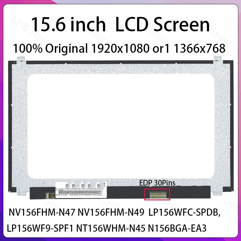 15.6 "แล็ปท็อปหน้าจอ LCD สําหรับ Lenovo ThinkPad T570 T580 E580 E585 E590 E595 P51s P52s จอแสดงผล Ma