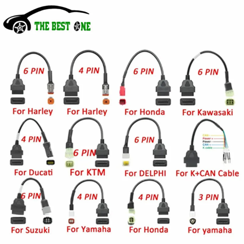 ขั้วต่อ KTM OBD2 มอเตอร์ไซค์ Motobike สําหรับ YAMAHA, HONDA, SUZUKI, Ducati, Kawasaki พร้อมสายต่อขยา