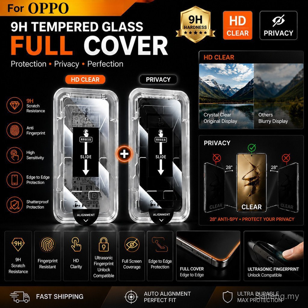 ติดตั้งง่าย HD ความเป็นส่วนตัว Anti Spy กระจกนิรภัยป้องกันหน้าจอไม่มีขอบสีดําปลดล็อคลายนิ้วมืออัลตราโซนิกสําหรับ OPPO A98 A97 A92s A80 A79 A78 A77 A74 A72 A60 A59 A58 A57 A56 A55