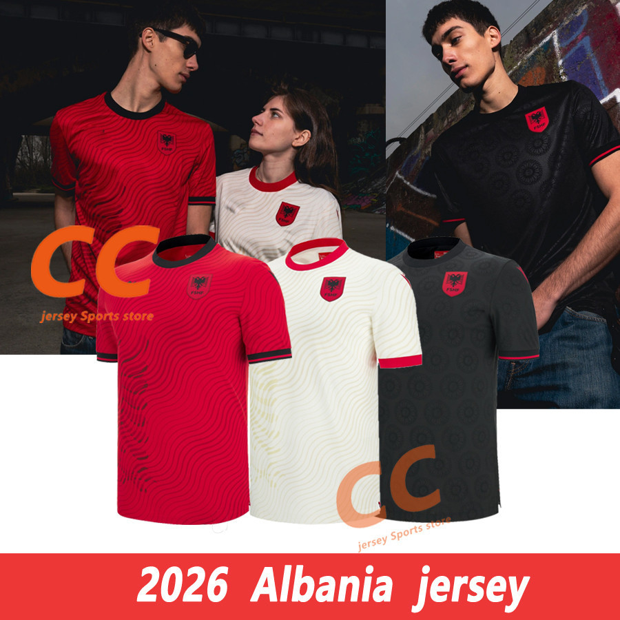 2026 Albania World Cup ฟุตบอลเสื้อฟุตบอลกีฬา T เสื้อผู้ชายผู้เล่น Albania Jerseys คุณภาพสูง S-4XL แฟ