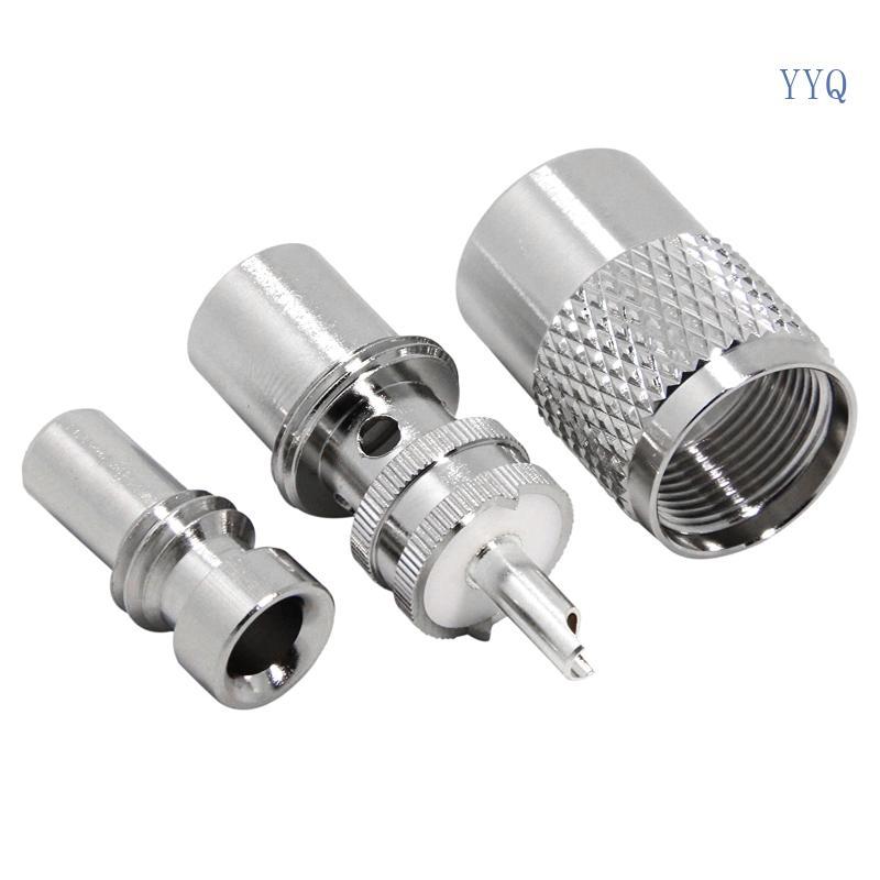 Connector UHF Male Plug PL259 Solder RG8X RG59 RG8 Cable Silver Color