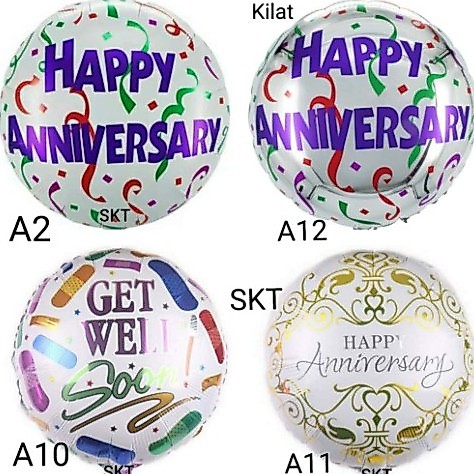 BALLOON HAPPY ANNIVERSARY & GET WELL SOON FOIL 18INCH