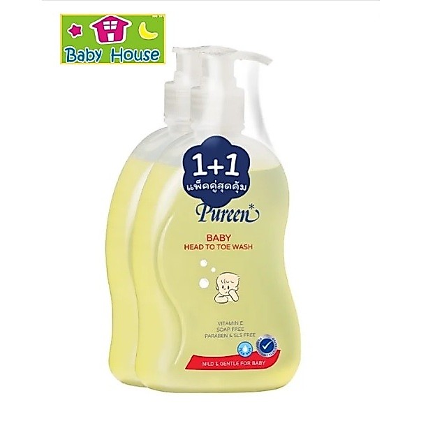 Pureenสบู่เหลวอาบสระHead to toeขวด500มล+แถม1 500มล.