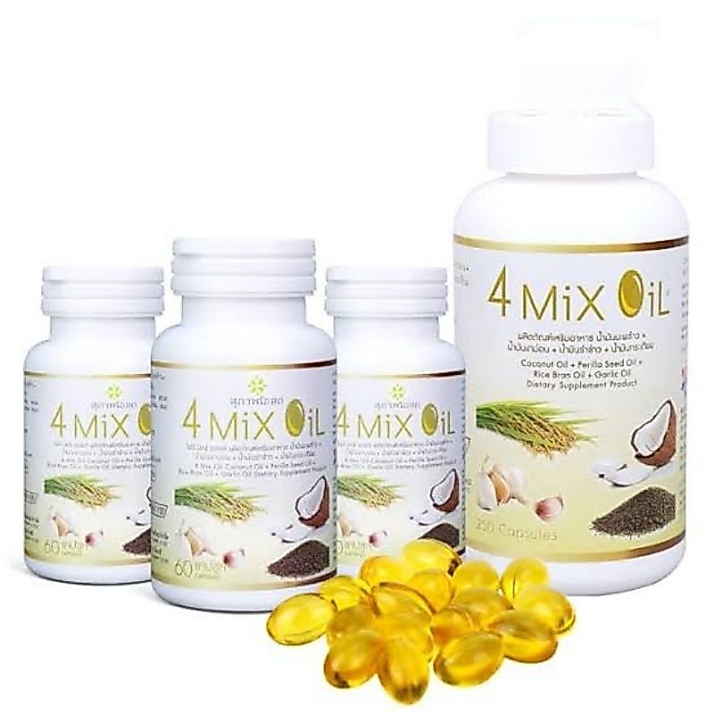 60เม็ด*3 + 1 ปุกใหญ่   4 Mix oil สุภาพโอสถ น้ำมันสกัดเย็นสี่สหาย น้ำมัน4สหาย สุภาพโอสถ 4mix 4oil JSP