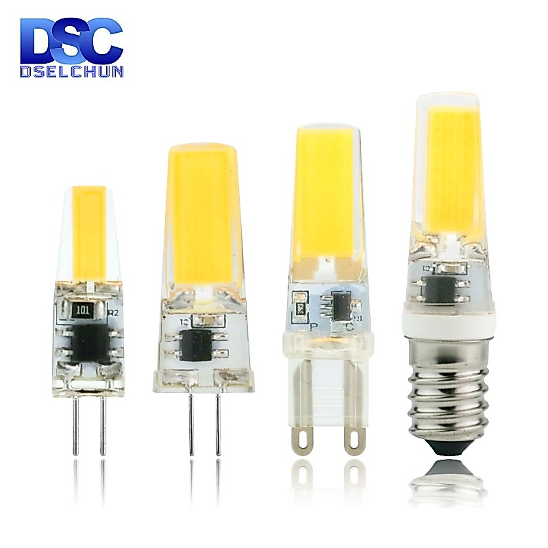 Dselchun G4 G9 E14 LED 3W 6W หลอดไฟ 12V 220V LED หลอดไฟ COB สปอตไลท์ โคมไฟระย้า เปลี่ยนฮาโลเจน โคมเย็น / วอร์มไวท์