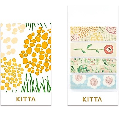KITTA Basic Flower 2 (KIT022) / Washi tape แบบแผ่นพร้อมใช้งาน ลายดอกไม้ 2 แบรนด์ KITTA จากประเทศญี่ปุ่น