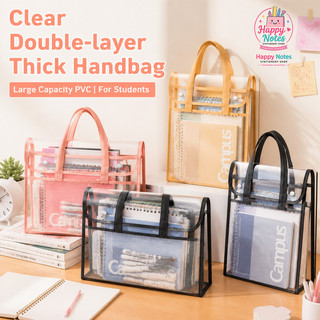 PVC File Bag Transparent Waterproof Document Organizer School Supplies Large Capacity