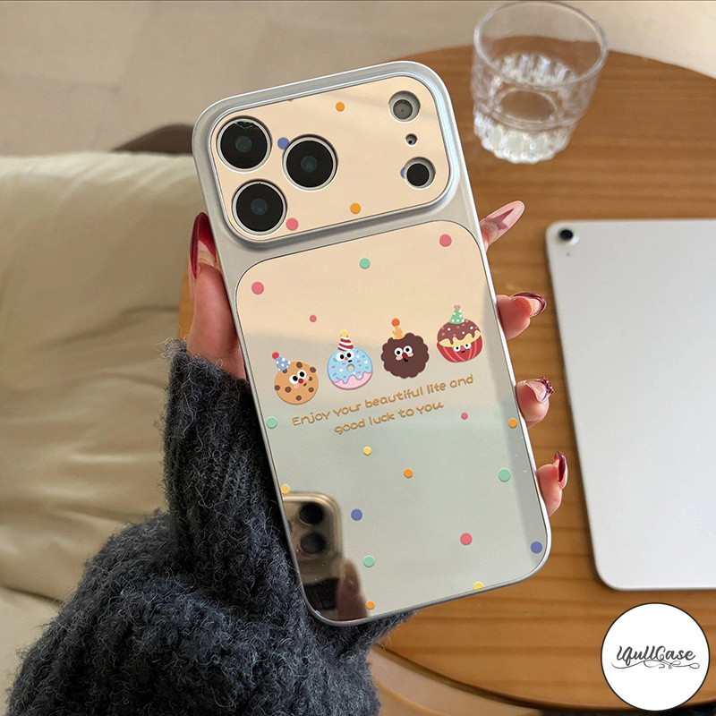 เคสไอโฟน17 16 เคสกระจก ตุ๊กตาขนมหวาน สไตล์ฮิตกันกระแทก น่ารักสำหรับ IPhone 17 Air 15 11 13 16 12 14 