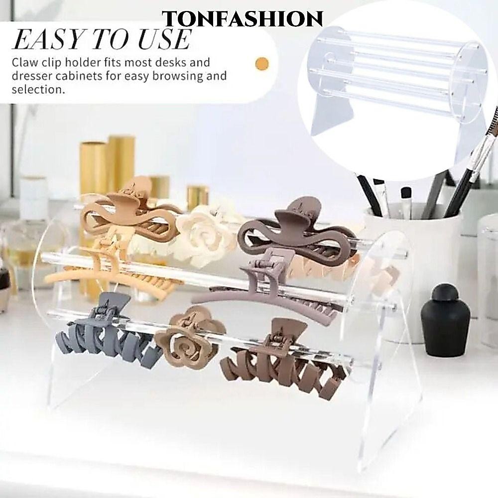 Tonfashion ขาตั้งอะคริลิคใส หมุนได้ 360 องศา สําหรับจัดระเบียบกิ๊บติดผม
