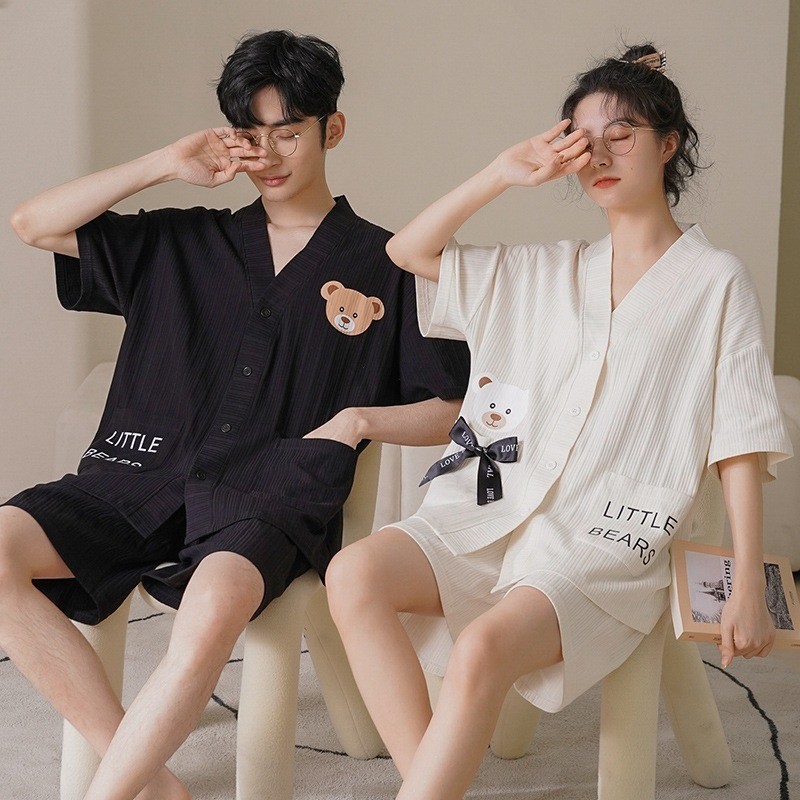 ชุดนอนผ้าฝ้ายชุดผู้หญิงขนาดบวก Loungewear คู่ชุดนอนแขนสั้นฤดูร้อน Pyjama