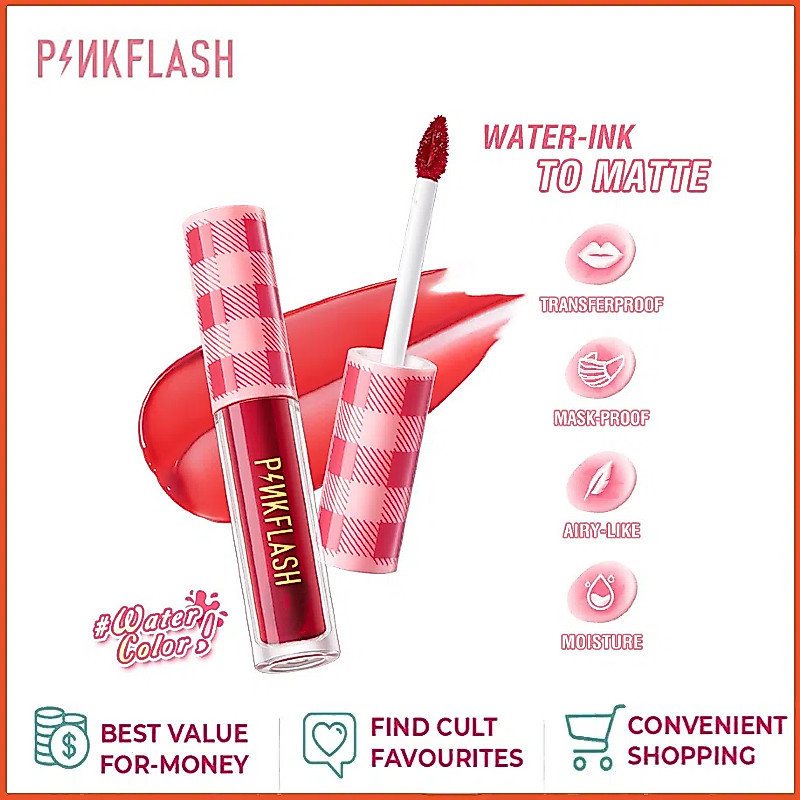 Pinkflash ลิปทินท์ เนื้อแมตต์ กันน้ํา กันการถ่ายโอน กันชื้น ติดทนนาน