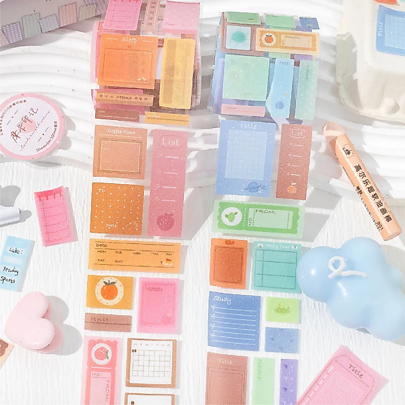 Journal GO 5x200 ซม.ป้าย Mark Daily PET เทป Vintage สติกเกอร์สําหรับ Journal Scrapbooking Planner ตกแต่ง Masking เทปสติกเกอร์