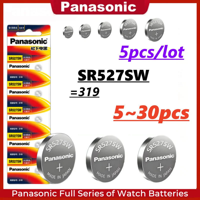 5-30PCS Panasonic SR527SW 319 แบตเตอรี่นาฬิกาสําหรับ Tissot CK นาฬิกาควอตซ์ Silver oxide SR527 SW