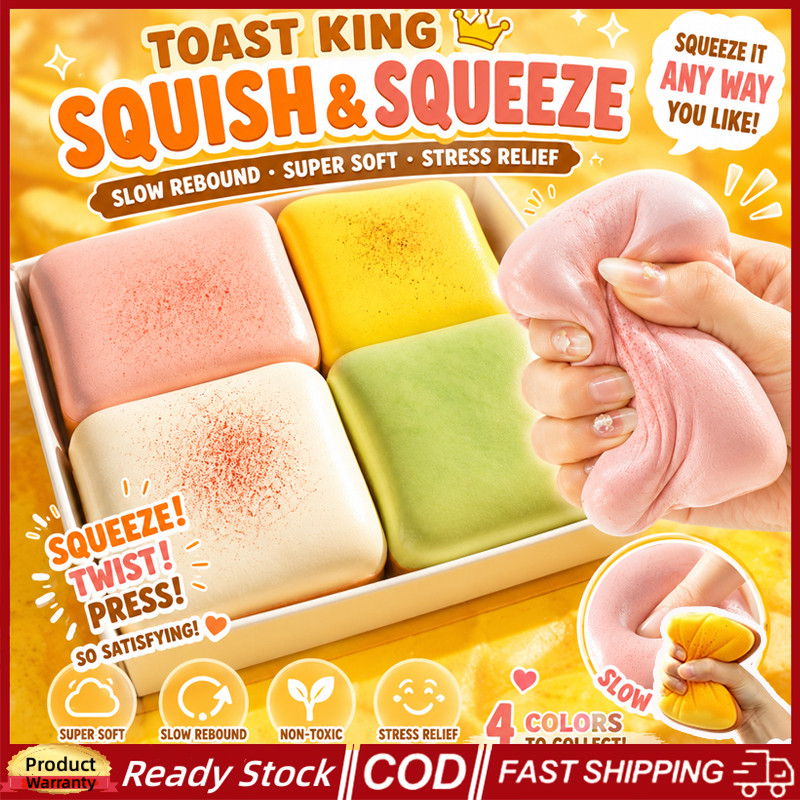 4PCS Big Butter Toast Decompression ของเล่น Squishy จําลองสแควร์ขนมปังบีบ Squishy ของเล่นช้า Rising ความเครียดบรรเทาจําลองประดิษฐ์ขนมปัง