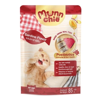 Munnchie มันชี่ อาหารเปียกแมว แบบซอง ไม่เติมเกลือ ประโยชน์จัดเต็ม เปียกแมว ขนาด 85 กรัม