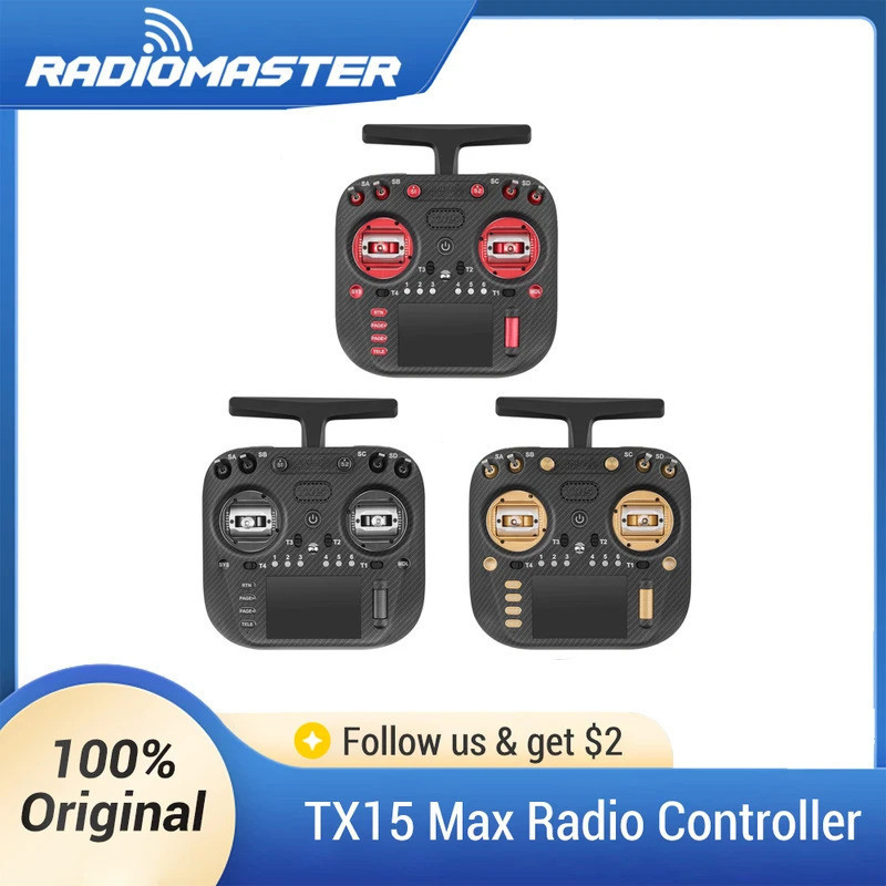 Radiomaster TX15 Max ตัวควบคุมวิทยุ ExpressLRS 3.5 นิ้ว IPS Touchscreen พร้อม AG02 CNC Hall Gimbal ไ