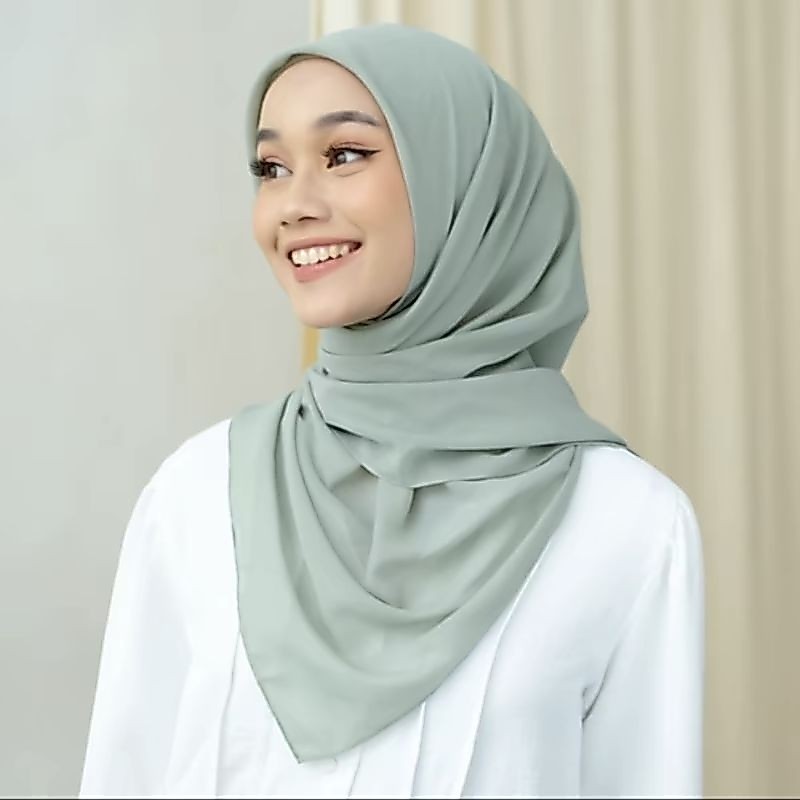 BAWAL CHIFON VOILE SQUARE HIJAB BIDANG 45 INCHES