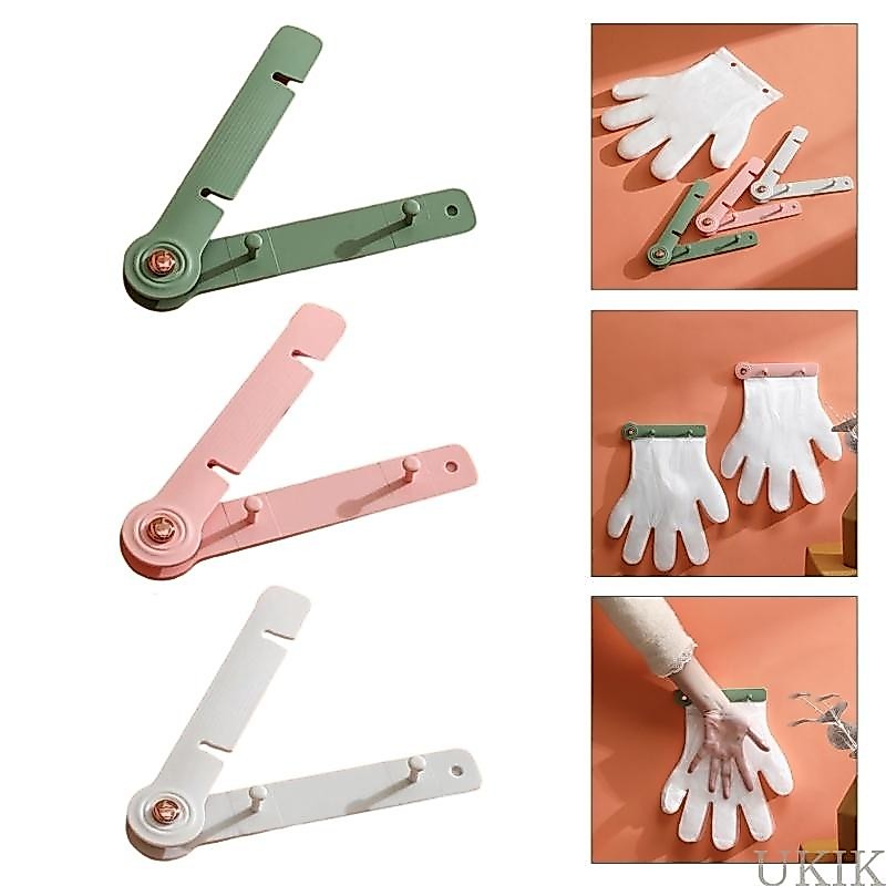 UKIK 2 ชิ้น Wall Mount ถุงมือคลิปสําหรับพื้นที่บริการถุงมือแบบใช้แล้วทิ้ง Dispenser