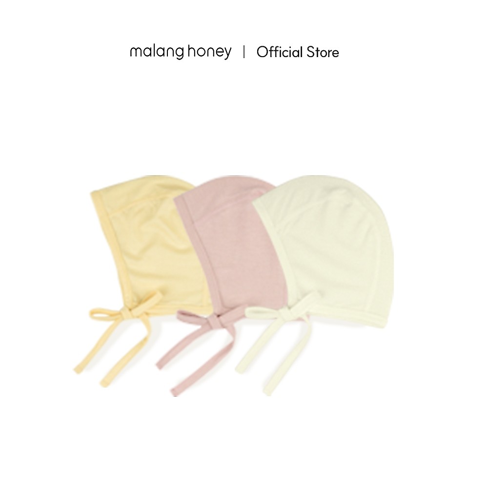 [Malang Honey] หมวกบอนเน็ตเด็กเล็ก Bonnet ผูกเชือกได้ ผ้าระบายอากาศ หมวกเด็กแรกเกิด สำหรับใส่กลับจากโรงพยาบาล ช่วยรักษาอุณหภูมิร่างกาย