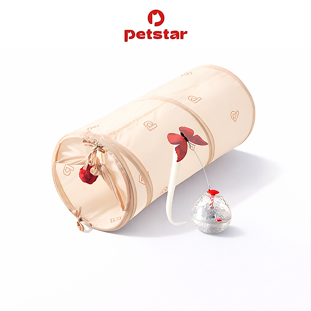 Petstar อุโมงค์แมว ของเล่นแมว ไม่อึดอัด ลดความเครียดของสัตว์เลี้ยง ไม่บาด ไม่ระคายผิว Cat Tunnel