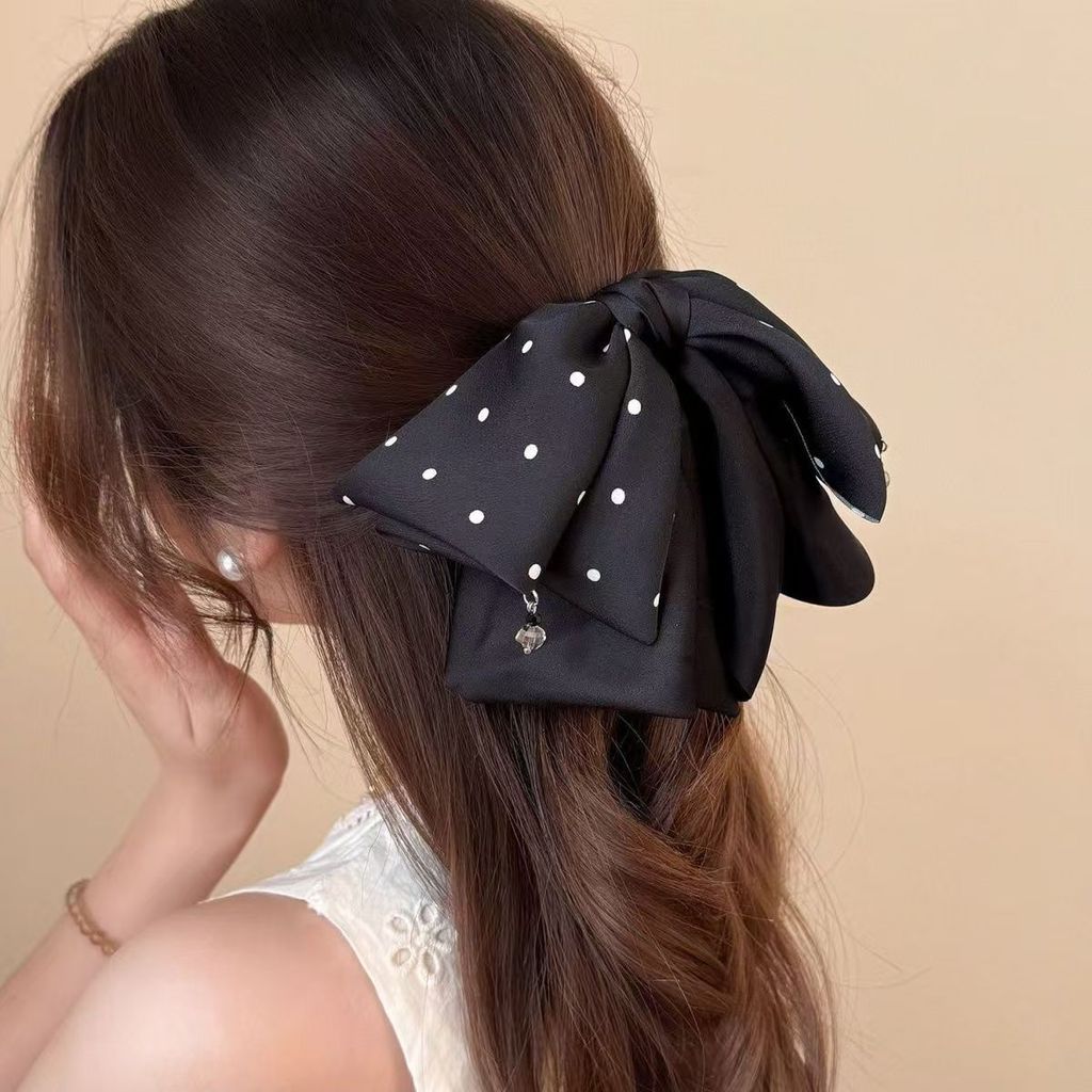 2026 High-End French Ribbon Bow Hair Grab