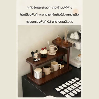 COD ที่วางแก้ว 3 ชั้น 30/40/50cm ไม้ไผ่กันความชื้น ประหยัดพื้นที่ แข็งแรงทนทาน ที่วางแก้วกาแฟ ที่วางถ้วยชา