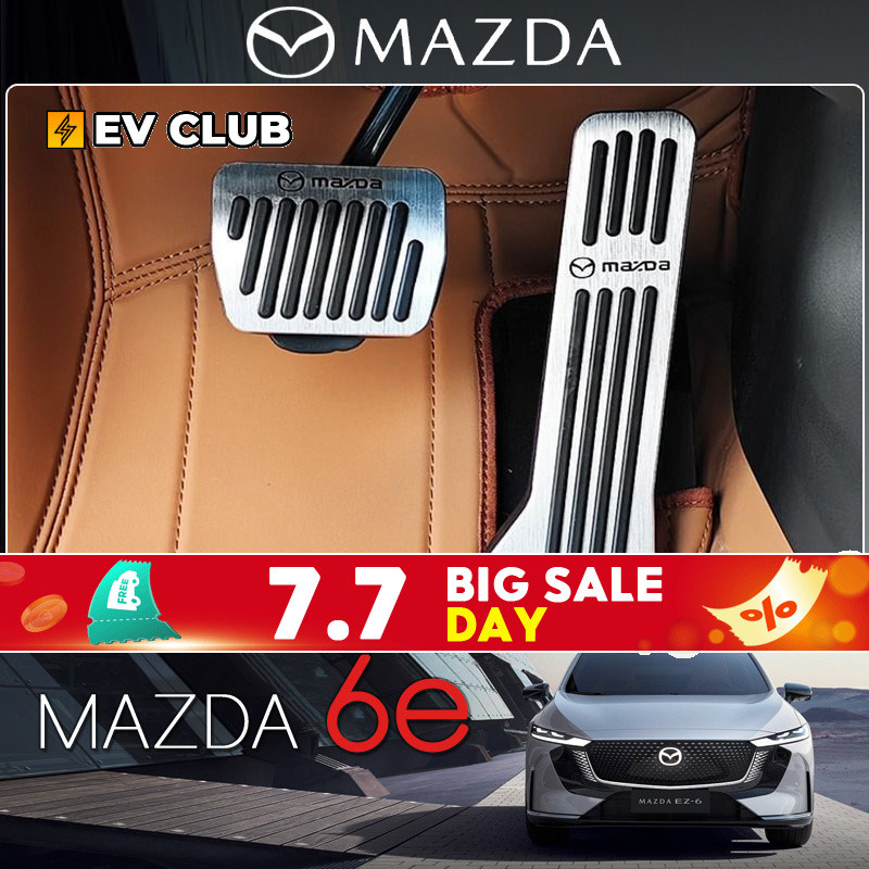 2026 สไตล์ใหม่ mazda 6e ev รถพิเศษเฉพาะคันเร่งเบรคเหยียบดัดแปลงอลูมิเนียมเท้าเหยียบอุปกรณ์ตกแต่งภายในตกแต่ง