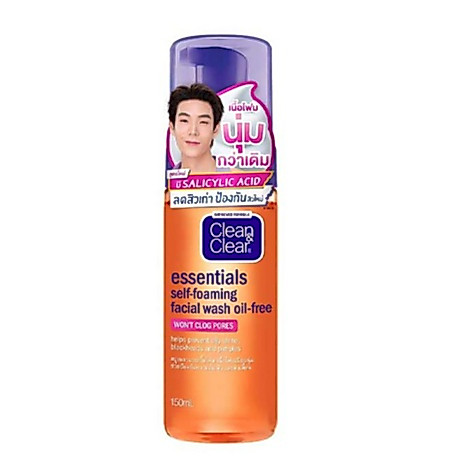 Clean&Clear Essentials Foaming Facial Wash oil-free 150 ml คลีนแอนด์เคลียร์ วิปโฟม โฟมล้างหน้า clean and clear