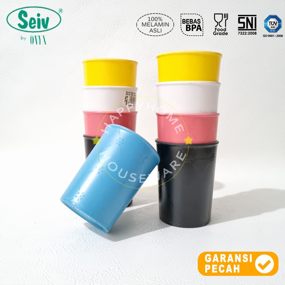 SEIV ถ้วยเมลามีน 300ml แก้วน้ํา Fiori สีฟ้า Seiv by Onyx 9cm
