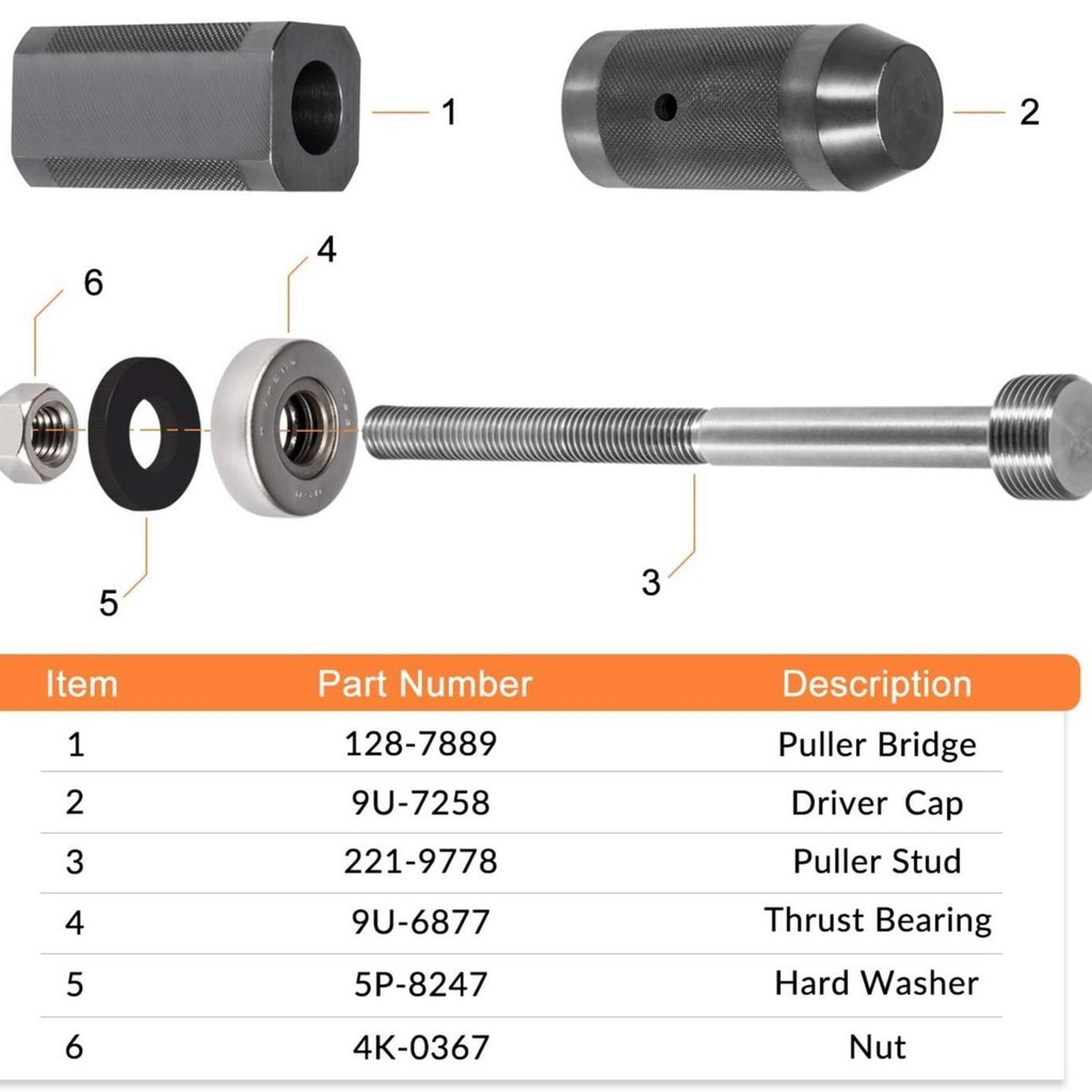 [jpebwt] 9U-6891 หัวฉีดแขนถ้วย Remover 4K-0367 เครื่องมือถอดน็อตเกลียวเต็มรูปแบบ