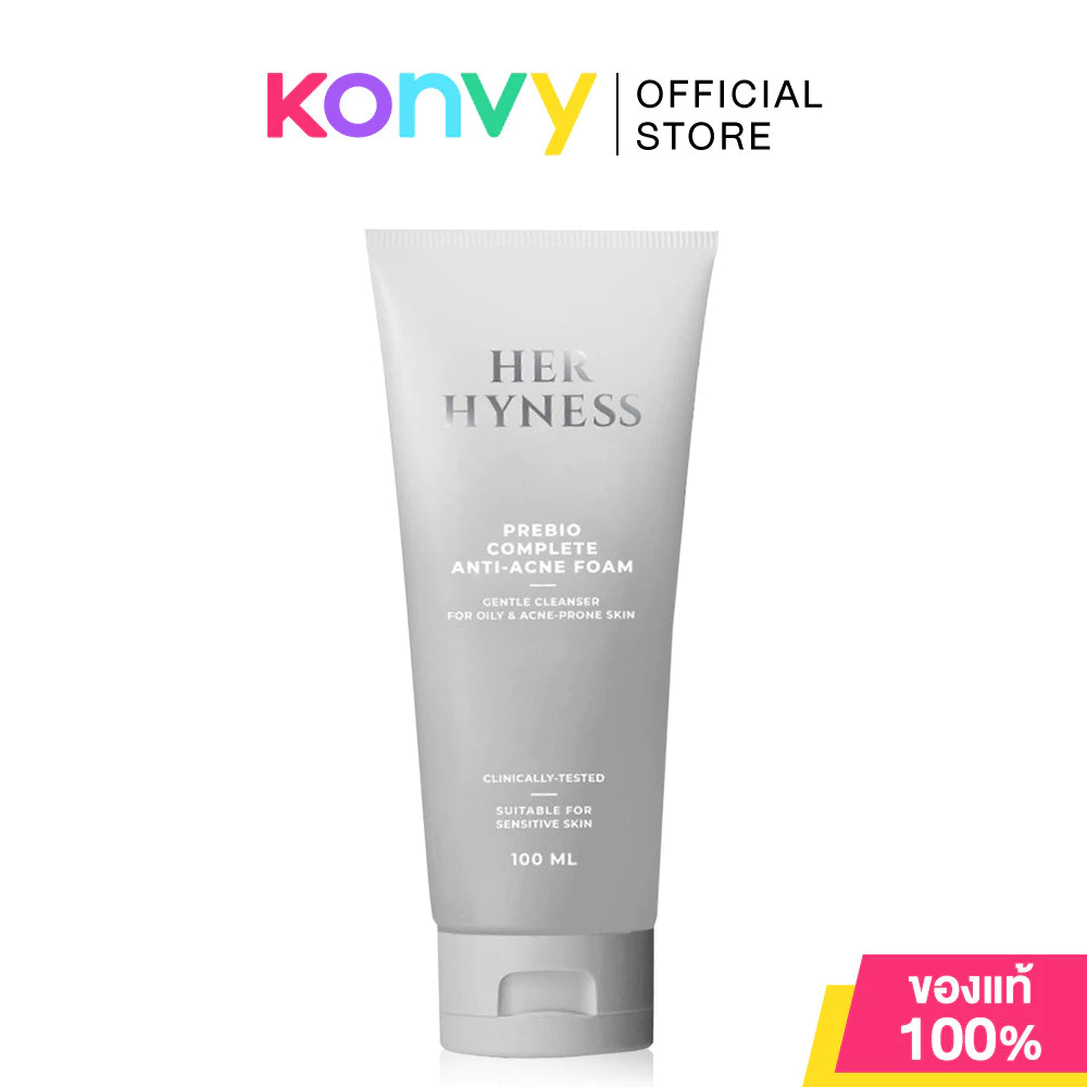 HER HYNESS Prebio Complete Anti-Acne Foam 100ml เฮอ ไฮเนส โฟมล้างหน้า.